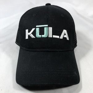 KULA HAT CAP SNAPBACK ADJUSTABLE BLACK ONE SIZE FITS MOST EMBROIDERED OSFM